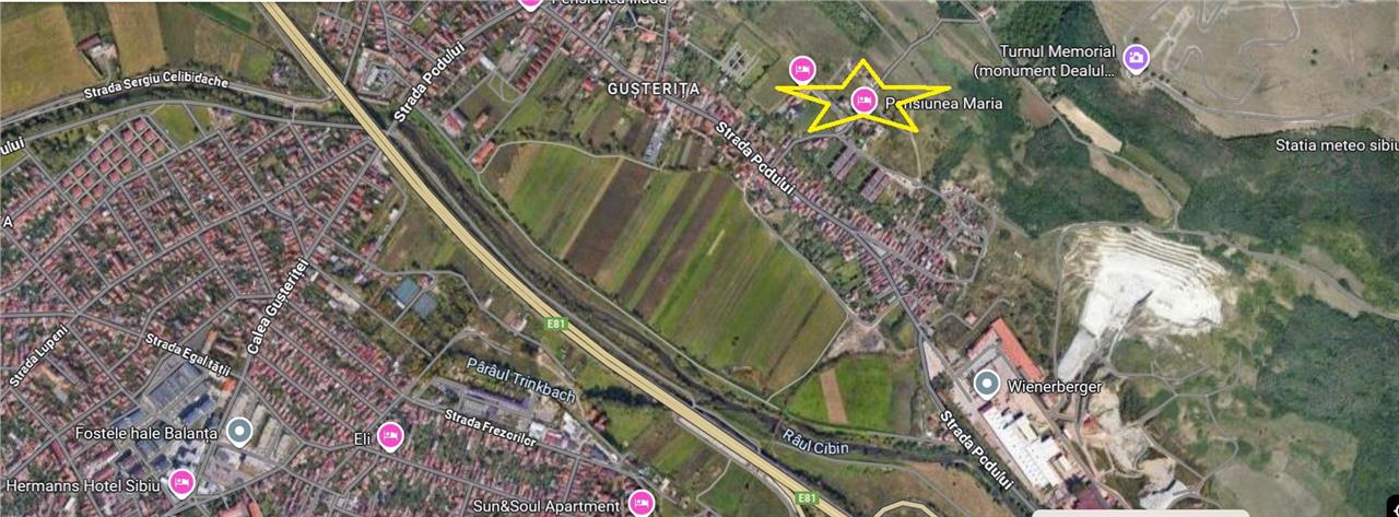 Parcele de teren de la 600mp la 1840 mp pentru locuinte  in Dealul Gusteritei